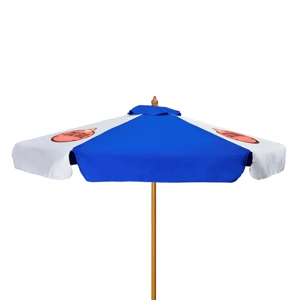 7' Wood Market Umbrella Kit with Valance (3 Imprints) - 7' Wood Market Umbrella Kit with Valance (3 Imprints) - Image 9 of 15