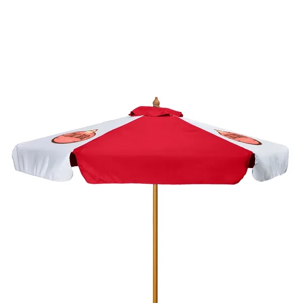 7' Wood Market Umbrella Kit with Valance (3 Imprints) - 7' Wood Market Umbrella Kit with Valance (3 Imprints) - Image 10 of 15