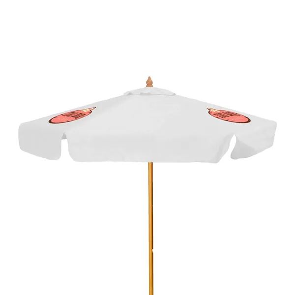 7' Wood Market Umbrella Kit with Valance (3 Imprints) - 7' Wood Market Umbrella Kit with Valance (3 Imprints) - Image 12 of 15