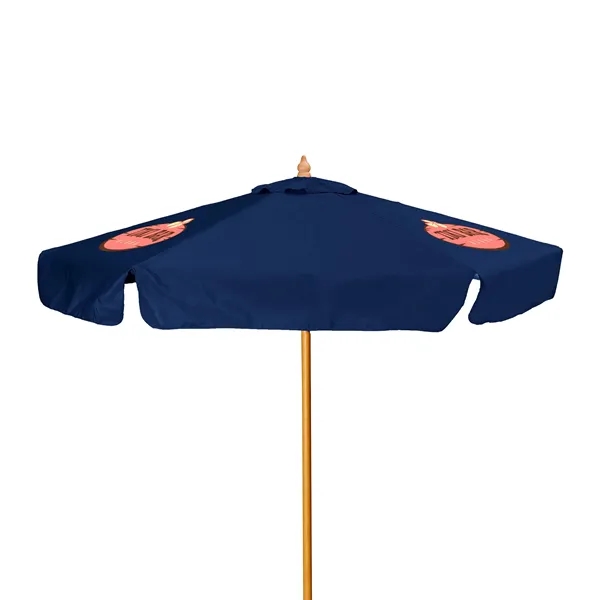 7' Wood Market Umbrella Kit with Valance (3 Imprints) - 7' Wood Market Umbrella Kit with Valance (3 Imprints) - Image 14 of 15