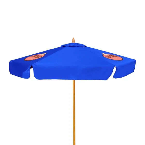 7' Wood Market Umbrella Kit with Valance (3 Imprints) - 7' Wood Market Umbrella Kit with Valance (3 Imprints) - Image 15 of 15