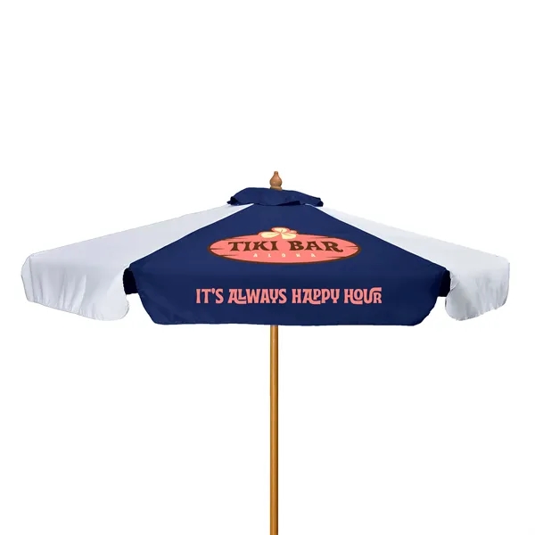 7' Wood Market Umbrella Kit With Valance (2 Imprints) - 7' Wood Market Umbrella Kit With Valance (2 Imprints) - Image 3 of 12