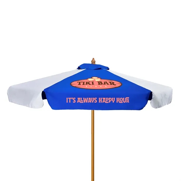 7' Wood Market Umbrella Kit With Valance (2 Imprints) - 7' Wood Market Umbrella Kit With Valance (2 Imprints) - Image 4 of 12