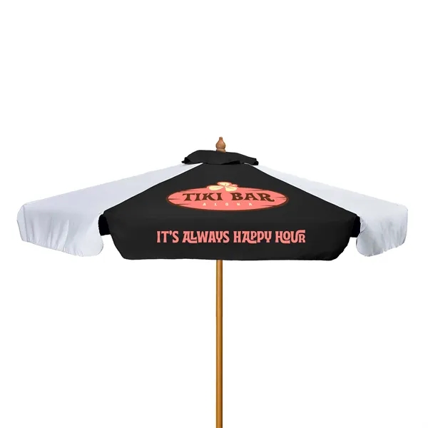 7' Wood Market Umbrella Kit With Valance (2 Imprints) - 7' Wood Market Umbrella Kit With Valance (2 Imprints) - Image 6 of 12