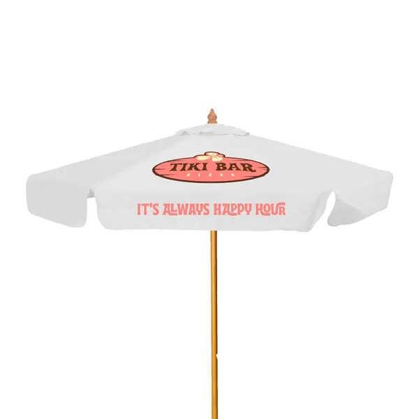 7' Wood Market Umbrella Kit With Valance (2 Imprints) - 7' Wood Market Umbrella Kit With Valance (2 Imprints) - Image 7 of 12