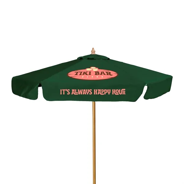 7' Wood Market Umbrella Kit With Valance (2 Imprints) - 7' Wood Market Umbrella Kit With Valance (2 Imprints) - Image 8 of 12