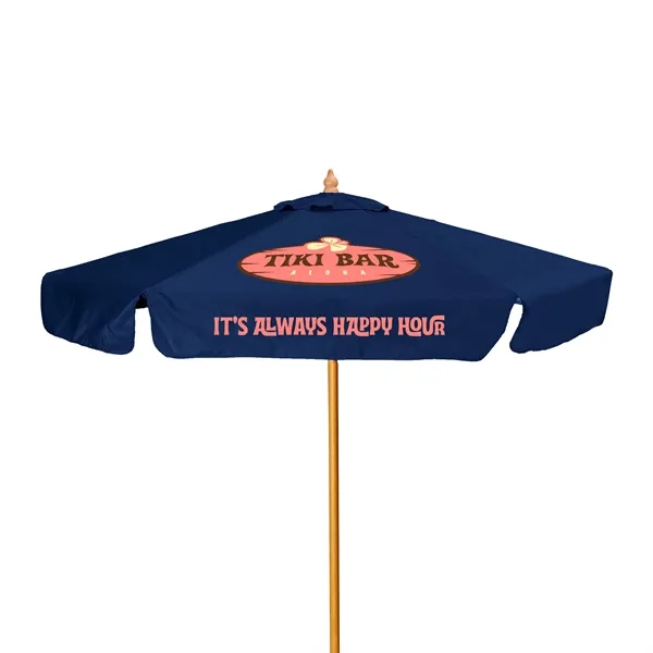 7' Wood Market Umbrella Kit With Valance (2 Imprints) - 7' Wood Market Umbrella Kit With Valance (2 Imprints) - Image 9 of 12