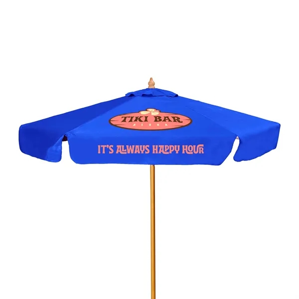 7' Wood Market Umbrella Kit With Valance (2 Imprints) - 7' Wood Market Umbrella Kit With Valance (2 Imprints) - Image 10 of 12