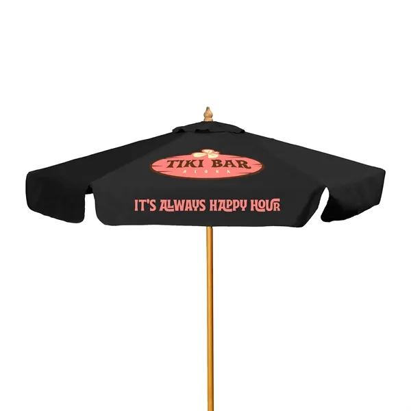 7' Wood Market Umbrella Kit With Valance (2 Imprints) - 7' Wood Market Umbrella Kit With Valance (2 Imprints) - Image 12 of 12