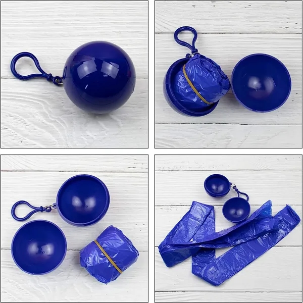 Disposable Rain Poncho In Keychain Ball - Disposable Rain Poncho In Keychain Ball - Image 2 of 2