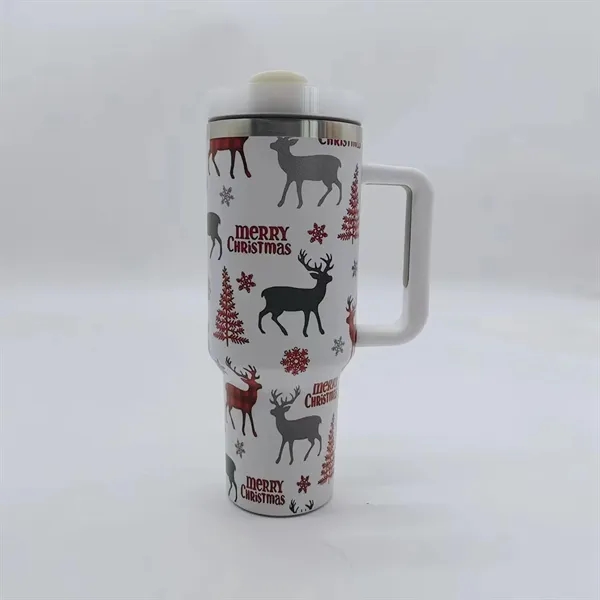 40 Oz Full Color Printed Vacuum Tumbler with Handle & Straw - 40 Oz Full Color Printed Vacuum Tumbler with Handle & Straw - Image 3 of 7