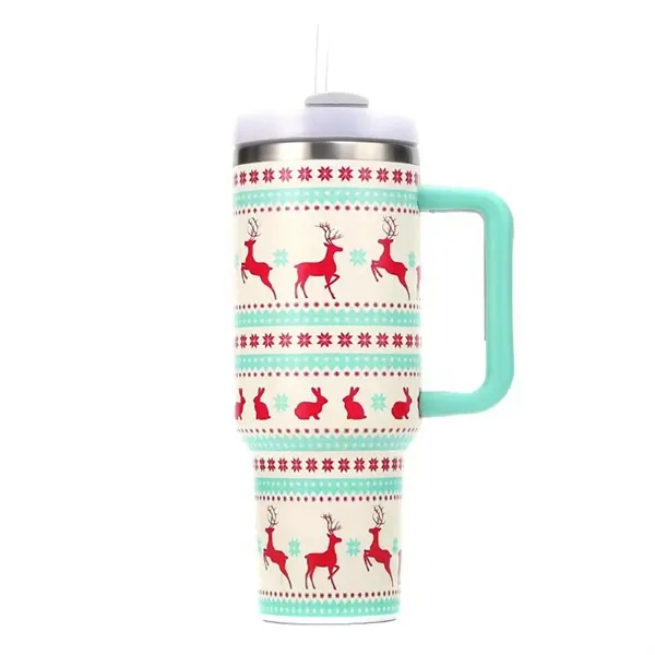 40 Oz Full Color Printed Vacuum Tumbler with Handle & Straw - 40 Oz Full Color Printed Vacuum Tumbler with Handle & Straw - Image 5 of 7