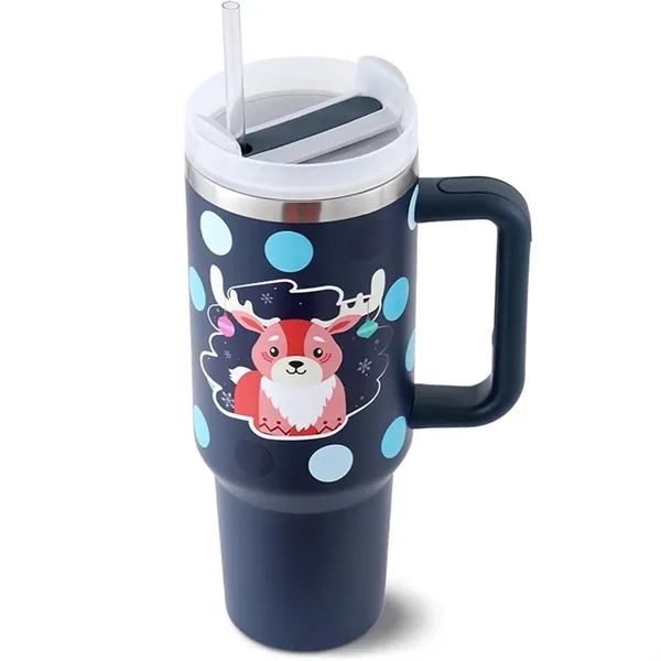 40 Oz Full Color Printed Vacuum Tumbler with Handle & Straw - 40 Oz Full Color Printed Vacuum Tumbler with Handle & Straw - Image 7 of 7
