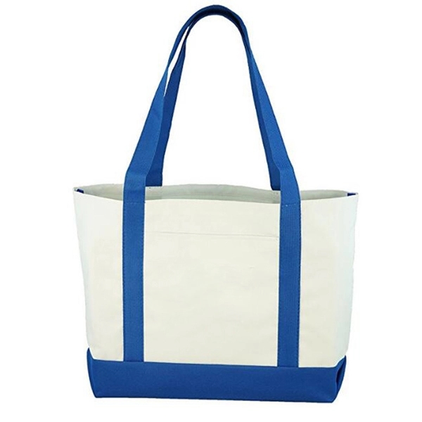 Heavyweight 12 oz. Cotton Canvas Pocket Boat Tote - Heavyweight 12 oz. Cotton Canvas Pocket Boat Tote - Image 1 of 5