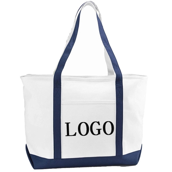 Heavyweight 12 oz. Cotton Canvas Pocket Boat Tote - Heavyweight 12 oz. Cotton Canvas Pocket Boat Tote - Image 2 of 5