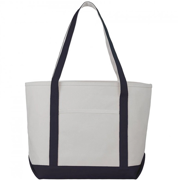 Heavyweight 12 oz. Cotton Canvas Pocket Boat Tote - Heavyweight 12 oz. Cotton Canvas Pocket Boat Tote - Image 3 of 5