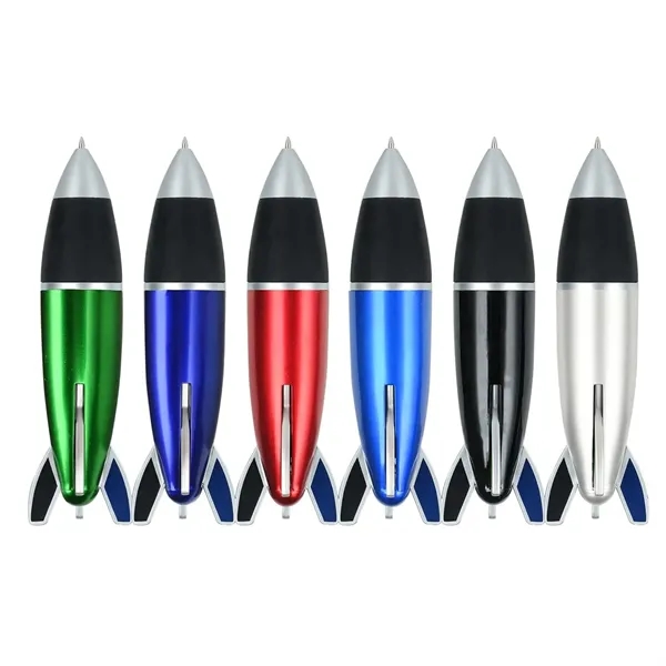 4 in 1 Multicolor Rocket Ballpoint Pen with Rubber Grip - 4 in 1 Multicolor Rocket Ballpoint Pen with Rubber Grip - Image 3 of 3