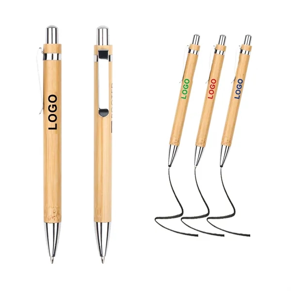 Eco Retractable Bamboo Pen - Eco Retractable Bamboo Pen - Image 0 of 2