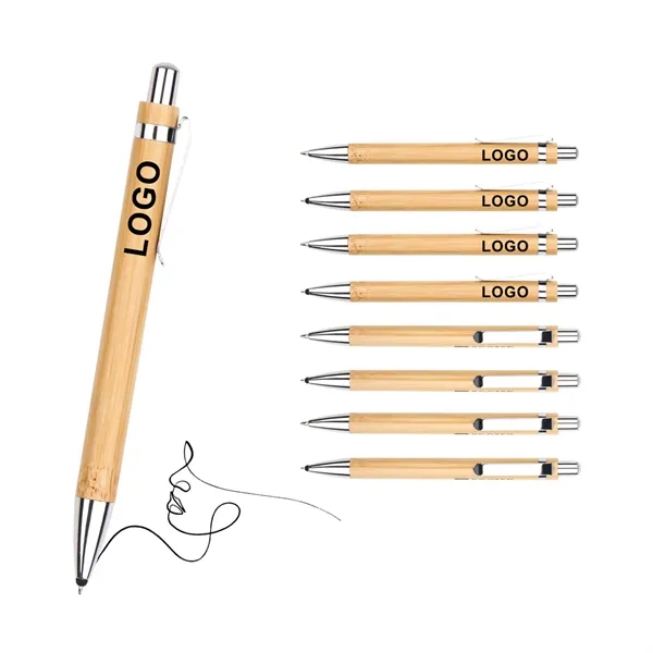 Eco Retractable Bamboo Pen - Eco Retractable Bamboo Pen - Image 1 of 2
