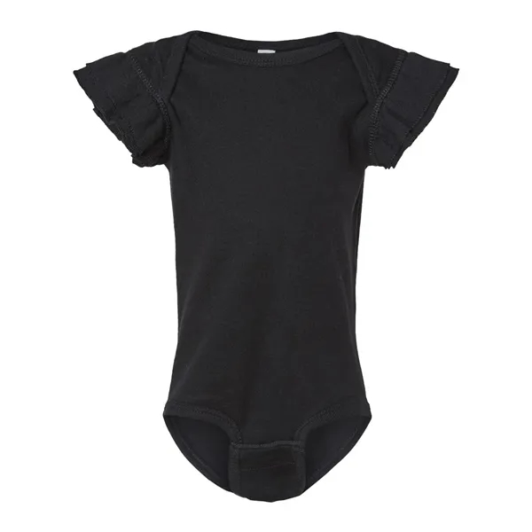 Rabbit Skins Infant Flutter Sleeve Baby Rib Bodysuit - Rabbit Skins Infant Flutter Sleeve Baby Rib Bodysuit - Image 1 of 10
