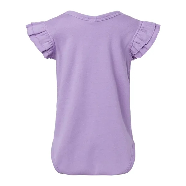 Rabbit Skins Infant Flutter Sleeve Baby Rib Bodysuit - Rabbit Skins Infant Flutter Sleeve Baby Rib Bodysuit - Image 4 of 10