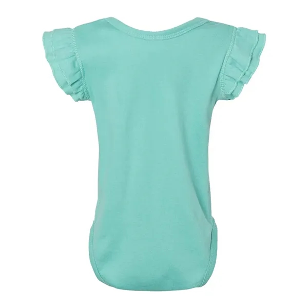 Rabbit Skins Infant Flutter Sleeve Baby Rib Bodysuit - Rabbit Skins Infant Flutter Sleeve Baby Rib Bodysuit - Image 8 of 10