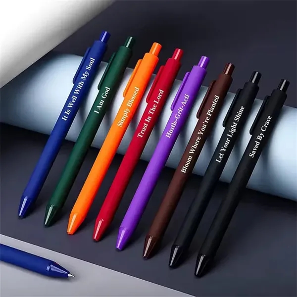 Business Office Soft Touch Promotion Candy Color Click Pen - Business Office Soft Touch Promotion Candy Color Click Pen - Image 1 of 5