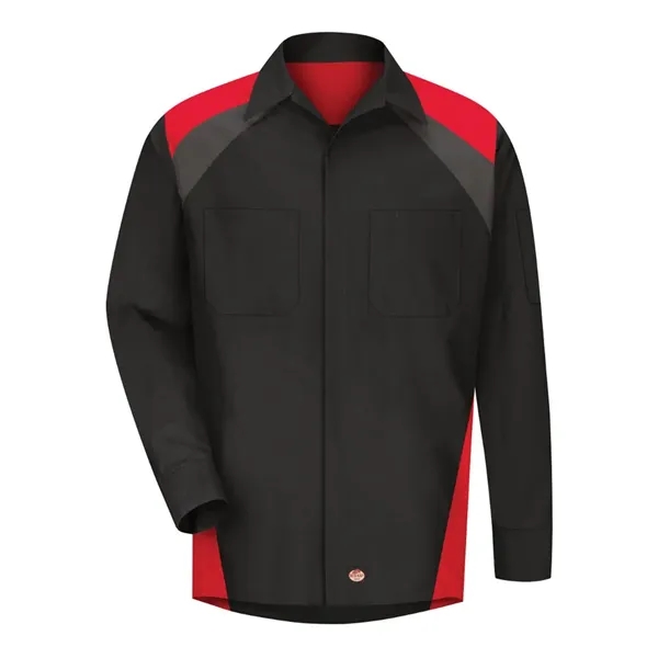 Red Kap Men's Tall Long Sleeve Tri-Color Shop Shirt - Red Kap Men's Tall Long Sleeve Tri-Color Shop Shirt - Image 3 of 6