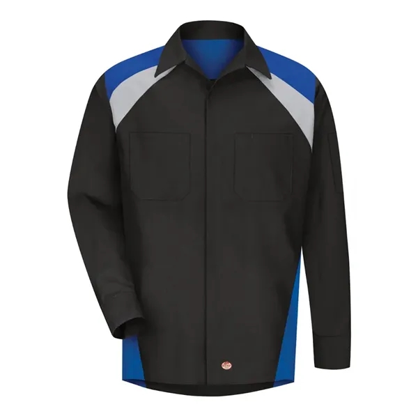 Red Kap Men's Tall Long Sleeve Tri-Color Shop Shirt - Red Kap Men's Tall Long Sleeve Tri-Color Shop Shirt - Image 5 of 6