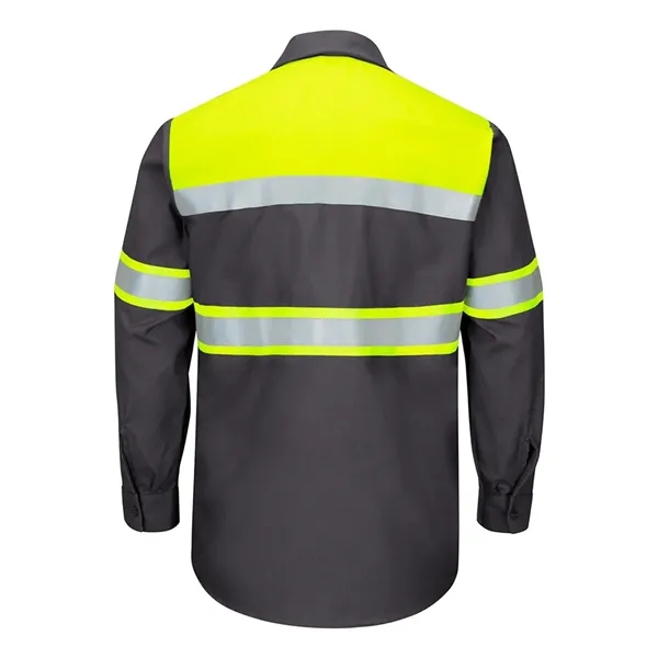 Red Kap Men's Hi-Visibility Colorblock Ripstop Long Sleev... - Red Kap Men's Hi-Visibility Colorblock Ripstop Long Sleev... - Image 2 of 4