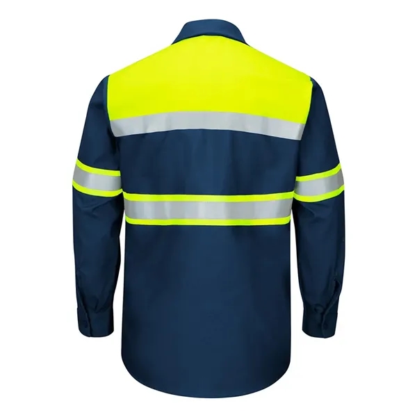 Red Kap Men's Hi-Visibility Colorblock Ripstop Long Sleev... - Red Kap Men's Hi-Visibility Colorblock Ripstop Long Sleev... - Image 4 of 4