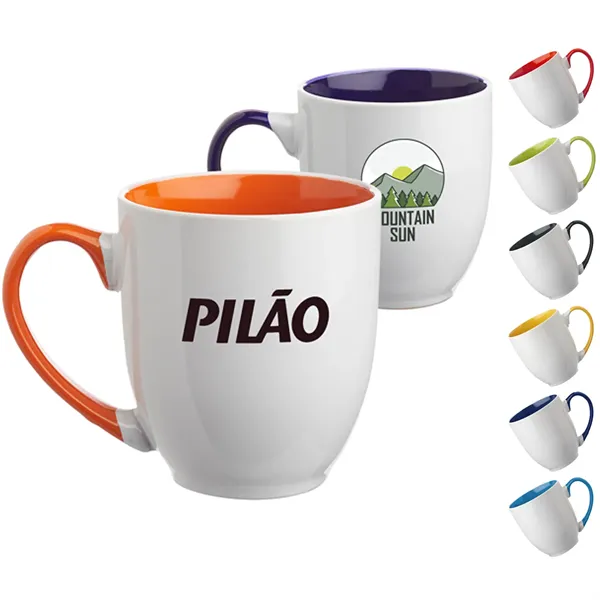 16 oz. Miami Two-Tone Bistro Custom Ceramic Mugs - 16 oz. Miami Two-Tone Bistro Custom Ceramic Mugs - Image 0 of 8