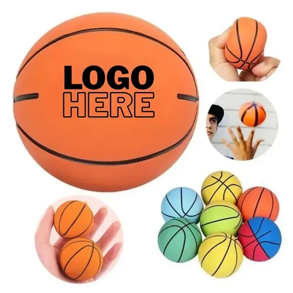 2.4" High Bounce Rubber Mini Basketball Toy Ball - 2.4" High Bounce Rubber Mini Basketball Toy Ball - Image 0 of 12