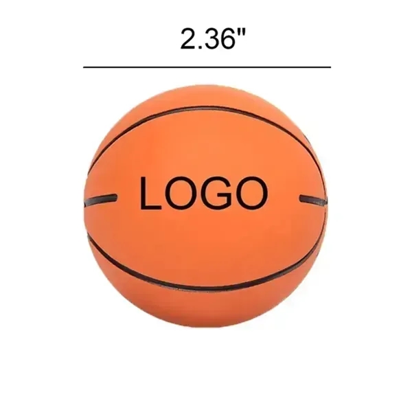 2.4" High Bounce Rubber Mini Basketball Toy Ball - 2.4" High Bounce Rubber Mini Basketball Toy Ball - Image 2 of 12