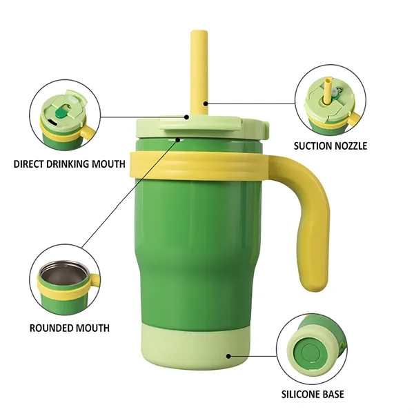 14Oz Kids Insulated Tumbler With Handle & Straws - 14Oz Kids Insulated Tumbler With Handle & Straws - Image 1 of 5
