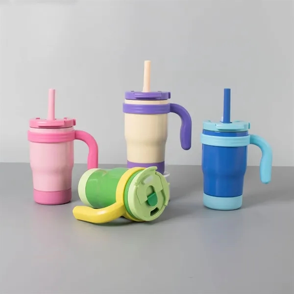 14Oz Kids Insulated Tumbler With Handle & Straws - 14Oz Kids Insulated Tumbler With Handle & Straws - Image 2 of 5