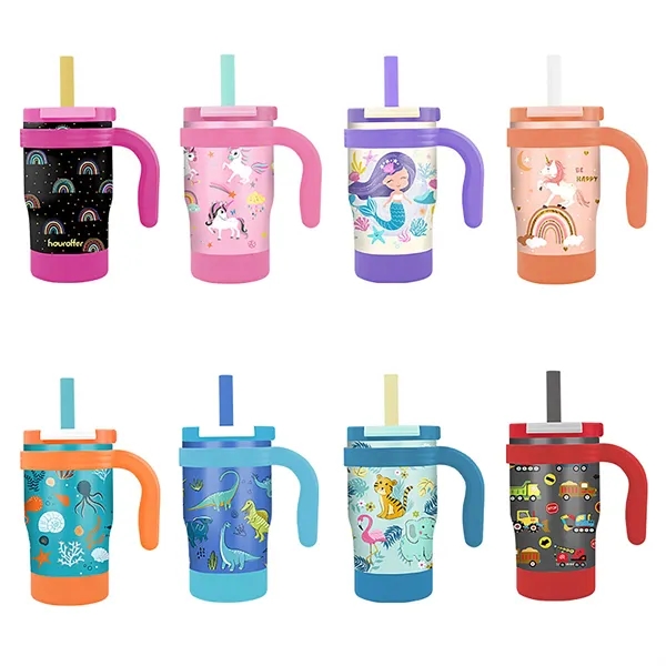 14Oz Kids Insulated Tumbler With Handle & Straws - 14Oz Kids Insulated Tumbler With Handle & Straws - Image 5 of 5