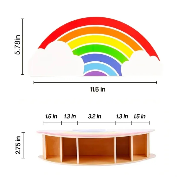 Rainbow Wooden Desk Organizer - Rainbow Wooden Desk Organizer - Image 1 of 5