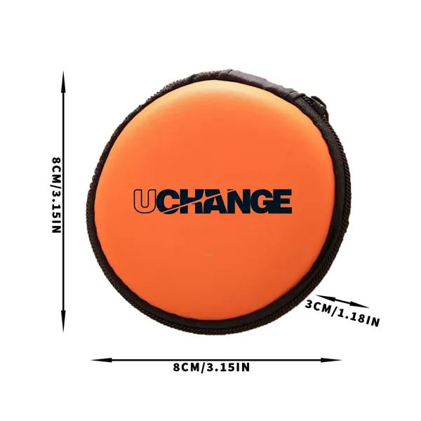 Compact Round Earbud Case With Zipper - Compact Round Earbud Case With Zipper - Image 1 of 5