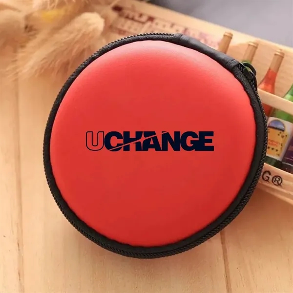 Compact Round Earbud Case With Zipper - Compact Round Earbud Case With Zipper - Image 4 of 5