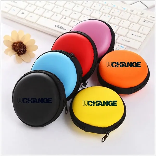 Compact Round Earbud Case With Zipper - Compact Round Earbud Case With Zipper - Image 5 of 5