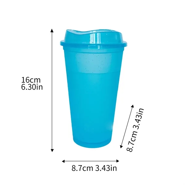 16 Oz. Plastic Shaker Cup With Flip Lid In Assorted Colors - 16 Oz. Plastic Shaker Cup With Flip Lid In Assorted Colors - Image 2 of 6