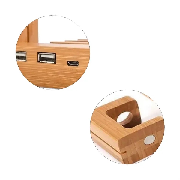 Bamboo Multi-Device Charging Dock & Organizer - Bamboo Multi-Device Charging Dock & Organizer - Image 2 of 5