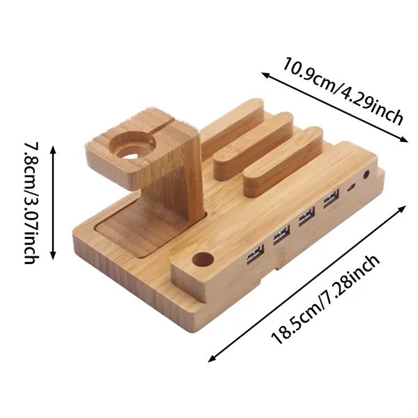 Bamboo Multi-Device Charging Dock & Organizer - Bamboo Multi-Device Charging Dock & Organizer - Image 1 of 5