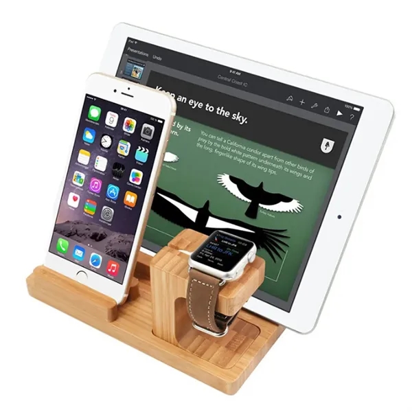 Bamboo Multi-Device Charging Dock & Organizer - Bamboo Multi-Device Charging Dock & Organizer - Image 4 of 5