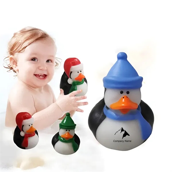 Cool Winter Antarctica Penguin In Santa Hat Rubber Ducks - Cool Winter Antarctica Penguin In Santa Hat Rubber Ducks - Image 0 of 4