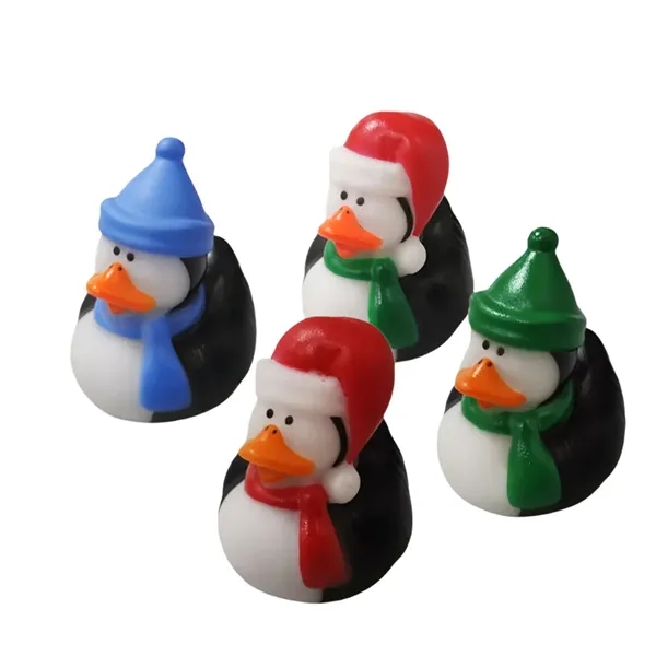 Cool Winter Antarctica Penguin In Santa Hat Rubber Ducks - Cool Winter Antarctica Penguin In Santa Hat Rubber Ducks - Image 1 of 4