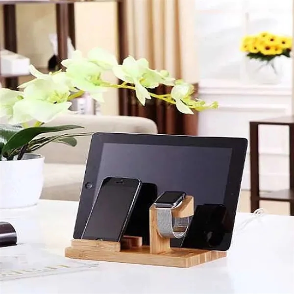 Bamboo Multi-Device Charging Dock & Organizer - Bamboo Multi-Device Charging Dock & Organizer - Image 5 of 5