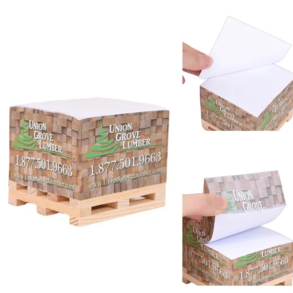 Custom Square Notepad With Wooden Tray - Custom Square Notepad With Wooden Tray - Image 1 of 4