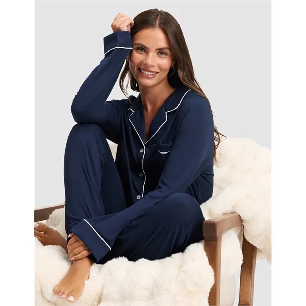 Women's Bamboo Stretch-Knit Long Sleeve Pajama Set - Women's Bamboo Stretch-Knit Long Sleeve Pajama Set - Image 1 of 5